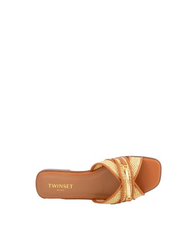 Жіночі сандалі TWIN-SET CIABATTA CUOIO