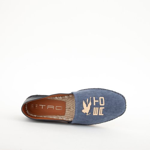 Мужские эспадрильи ETRO SCARPA UOMO ESPADRILLAS FONDO CORDA + GOMMA BLU