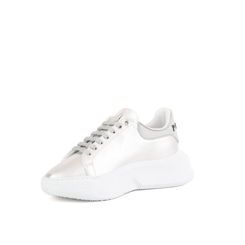 Женские кроссовки PHILIPP PLEIN Laminated Leather Runner ARGENTO