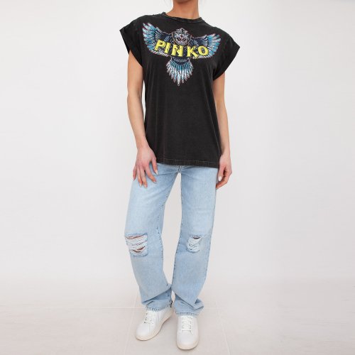 Жіноча футболка  PINKO Jersey NERO