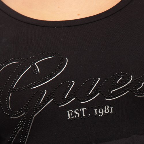 Жіноча футболка GUESS JEANS TSHIRT MANICA LUNGA NERO