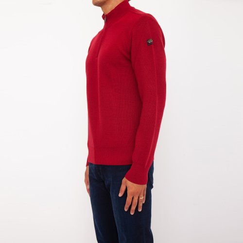 Чоловічий светр PAUL&SHARK MAGLIA CON ZIP IN LANA ROSSO