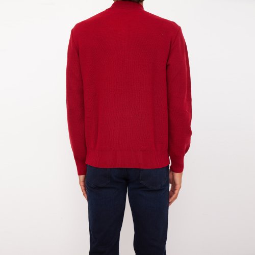 Чоловічий светр PAUL&SHARK MAGLIA CON ZIP IN LANA ROSSO