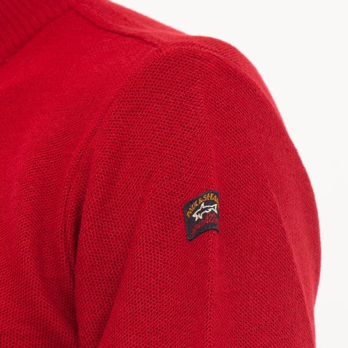 Чоловічий светр PAUL&SHARK MAGLIA CON ZIP IN LANA ROSSO