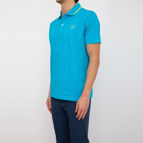 Мужское поло PAUL&SHARK POLO IN COTONE TURCHESE