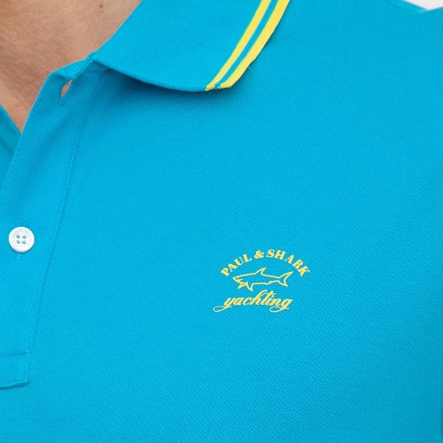 Мужское поло PAUL&SHARK POLO IN COTONE TURCHESE