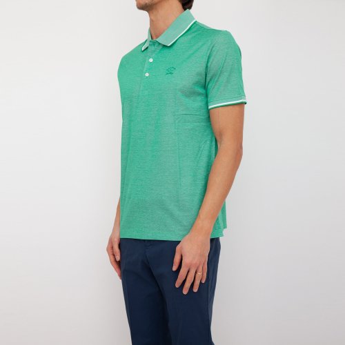 Мужское поло PAUL&SHARK POLO IN COTONE VERDE