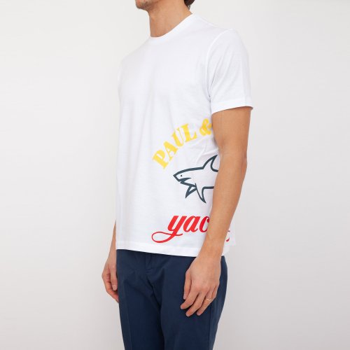 Чоловіча футболка PAUL&SHARK T-SHIRT IN COTONE BIANCO