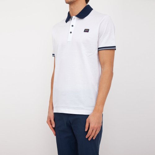 Мужское поло PAUL&SHARK POLO IN COTONE BIANCO