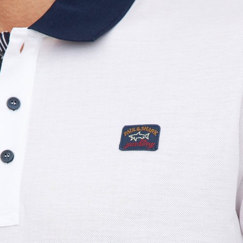 Мужское поло PAUL&SHARK POLO IN COTONE BIANCO