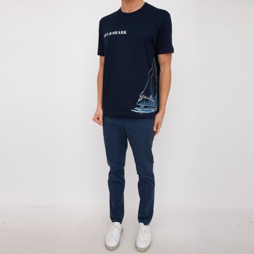 Мужская футболка PAUL&SHARK T-SHIRT IN COTONE BLU