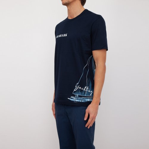 Мужская футболка PAUL&SHARK T-SHIRT IN COTONE BLU