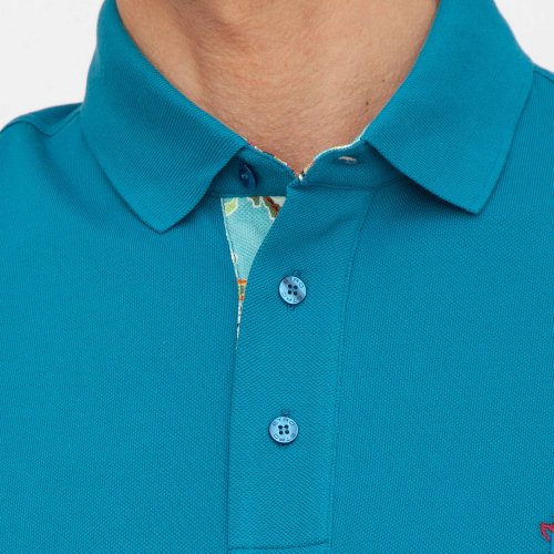 Чоловіче поло ETRO POLO ROMA M/C DETTAGLI STAMPA TURCHESE