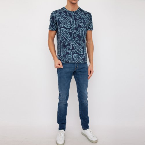 Мужская футболка ETRO T-SHIRT ROMA M/C BLU