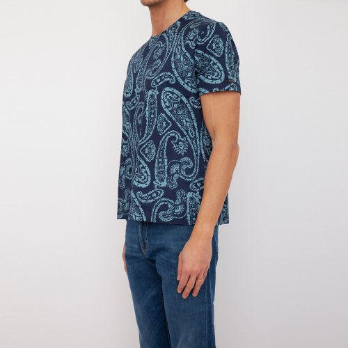Мужская футболка ETRO T-SHIRT ROMA M/C BLU