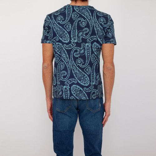 Мужская футболка ETRO T-SHIRT ROMA M/C BLU