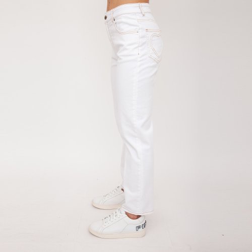 Женские джинсы LOVE MOSCHINO PANTALONE 5 TASCHE BIANCO