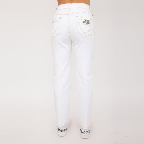 Женские джинсы LOVE MOSCHINO PANTALONE 5 TASCHE BIANCO