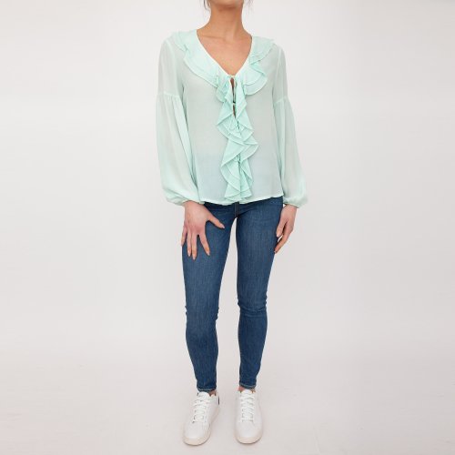 Жіноча сорочка з довгим рукавом GUESS JEANS CAMICIE MANICA LUNGA ACQUAMARINA