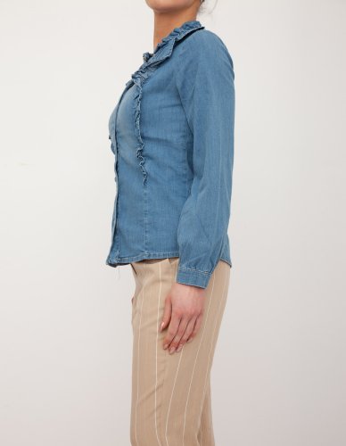 Жіноча сорочка з довгим рукавом LIU JO CAMICIA DENIM FRAPPE BLU DENIM