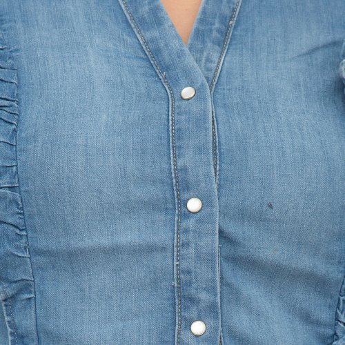 Жіноча сорочка з довгим рукавом LIU JO CAMICIA DENIM FRAPPE BLU DENIM