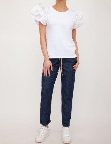 Женская футболка LIU JO T-SHIRT MODA M/C BIANCO