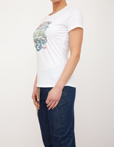 Жіноча футболка LIU JO ECS T-SHIRT MODA M/C BIANCO