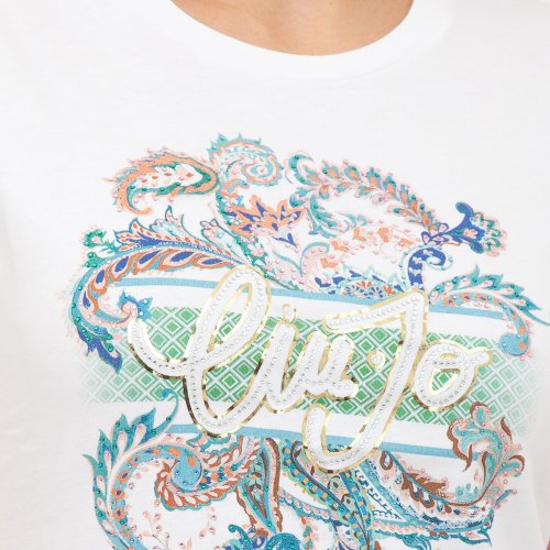 Жіноча футболка LIU JO ECS T-SHIRT MODA M/C BIANCO