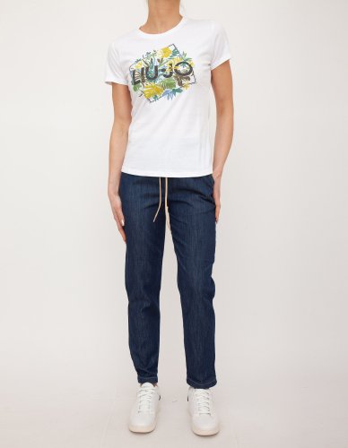 Жіноча футболка LIU JO ECS T-SHIRT MODA M/C BIANCO