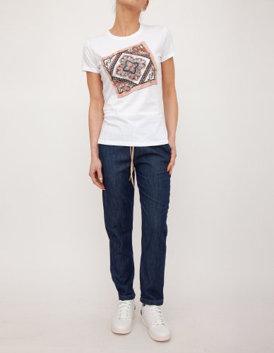Женская футболка LIU JO ECS T-SHIRT MODA M/C BIANCO