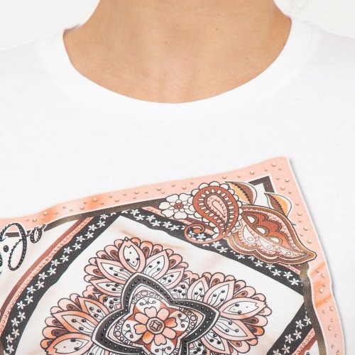 Женская футболка LIU JO ECS T-SHIRT MODA M/C BIANCO