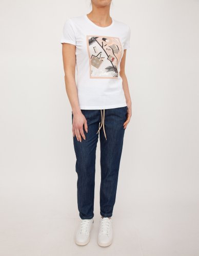 Жіноча футболка LIU JO T-SHIRT MODA M/C BIANCO