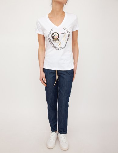 Жіноча футболка LIU JO ECS T-SHIRT MODA M/C BIANCO