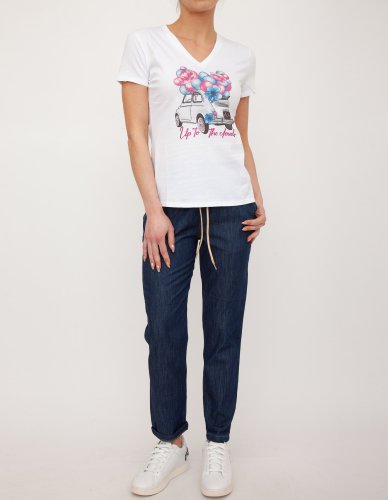 Женская футболка LIU JO T-SHIRT MODA M/C BIANCO