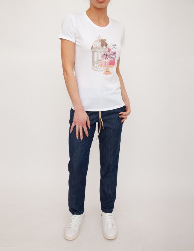 Женская футболка LIU JO T-SHIRT MODA M/C BIANCO