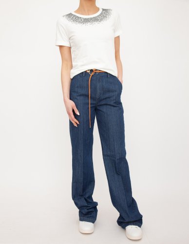 Женские джинсы LIU JO PANT.FLARE BELT REG.W. BLU DENIM
