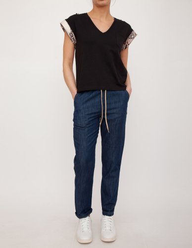 Женская футболка LIU JO T-SHIRT MODA M/C NERO
