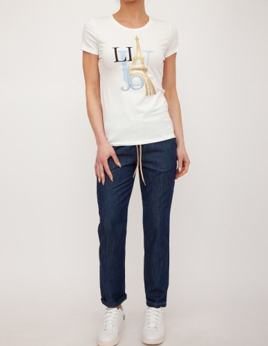 Женская футболка LIU JO ECS T-SHIRT M/C BIANCO
