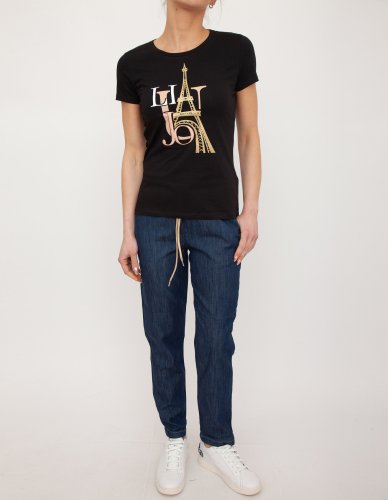 Жіноча футболка LIU JO ECS T-SHIRT M/C NERO