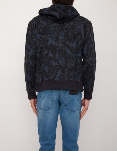 Чоловіча толстовка ETRO FELPA ZIP CAPPUCCIO BLU