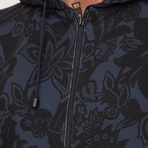 Чоловіча толстовка ETRO FELPA ZIP CAPPUCCIO BLU