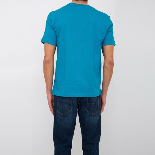 Чоловіча футболка TRUSSARDI T/SHIRT LETTERING PRINT COTTON JERSEY 30/1 AZZURRO