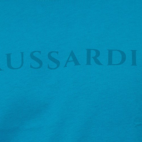 Чоловіча футболка TRUSSARDI T/SHIRT LETTERING PRINT COTTON JERSEY 30/1 AZZURRO