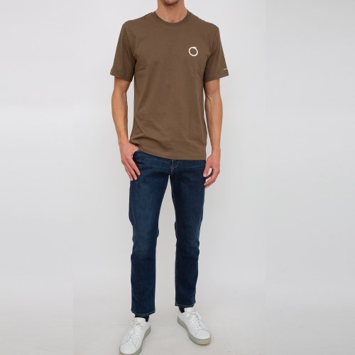 Чоловіча футболка TRUSSARDI T-SHIRT SMALL GREYHOUND PRINT COTTON JERSEY 30/1 VERDE