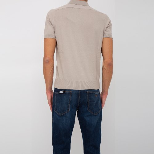 Чоловіче поло TRUSSARDI SWEATER POLO COTTON LINEN BLEND BEIGE