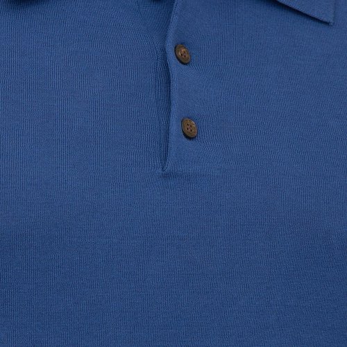 Чоловіче поло TRUSSARDI SWEATER POLO COTTON LINEN BLEND BLU