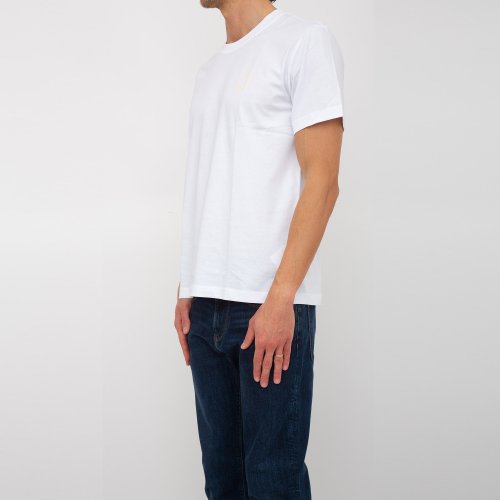 Чоловіча футболка TRUSSARDI T-SHIRT SMALL GREYHOUND PRINT COTTON JERSEY 30/1 BIANCO