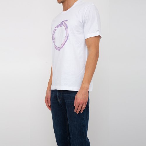 Чоловіча футболка TRUSSARDI T-SHIRT GREYHOUND HEATMAP PRINT COTTON JERSEY 30/1 BIANCO