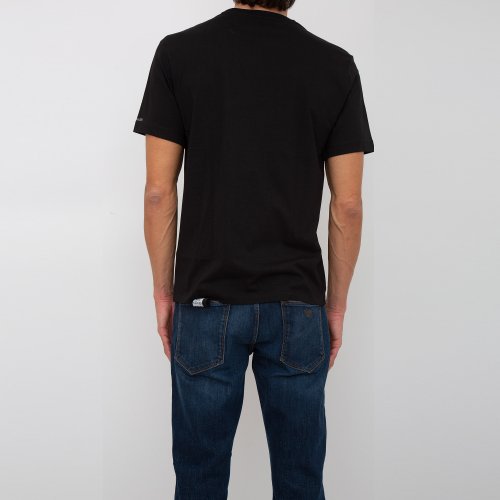 Чоловіча футболка TRUSSARDI  T-SHIRT GREYHOUND HEATMAP PRINT COTTON JERSEY 30/1 NERO