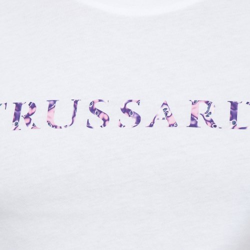 Чоловіча футболка TRUSSARDI T-SHIRT HEATMAP LETTERING PRINT COTTON JERSEY 30/1 BIANCO